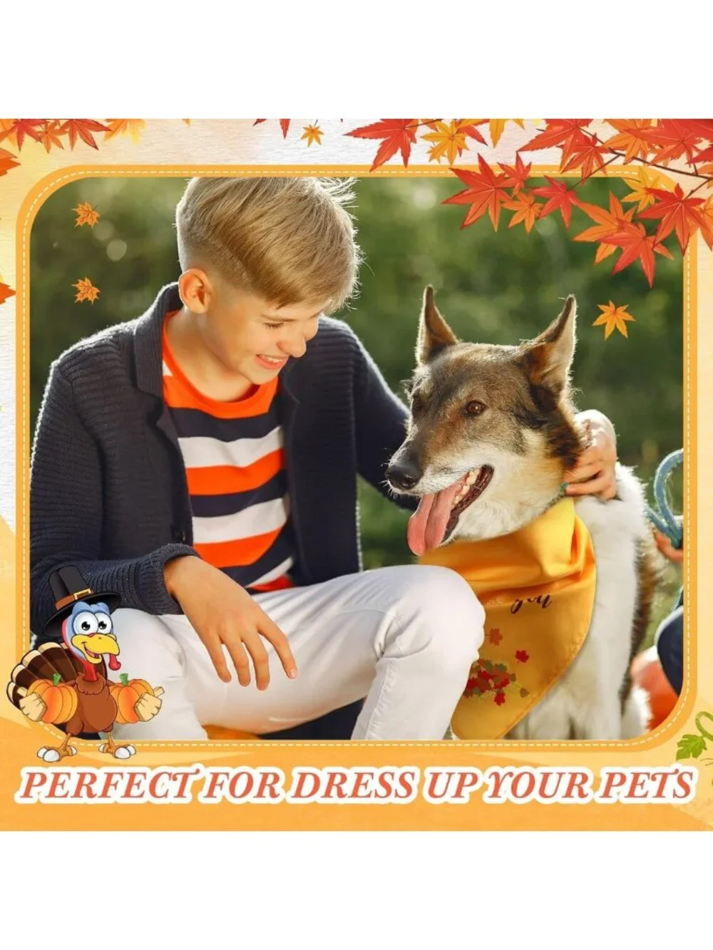100 Pcs Fall Dog Bandanas - Cute Triangle Scarves for Pets, Adjustable